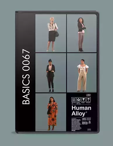 Set of 3D women standing in various poses