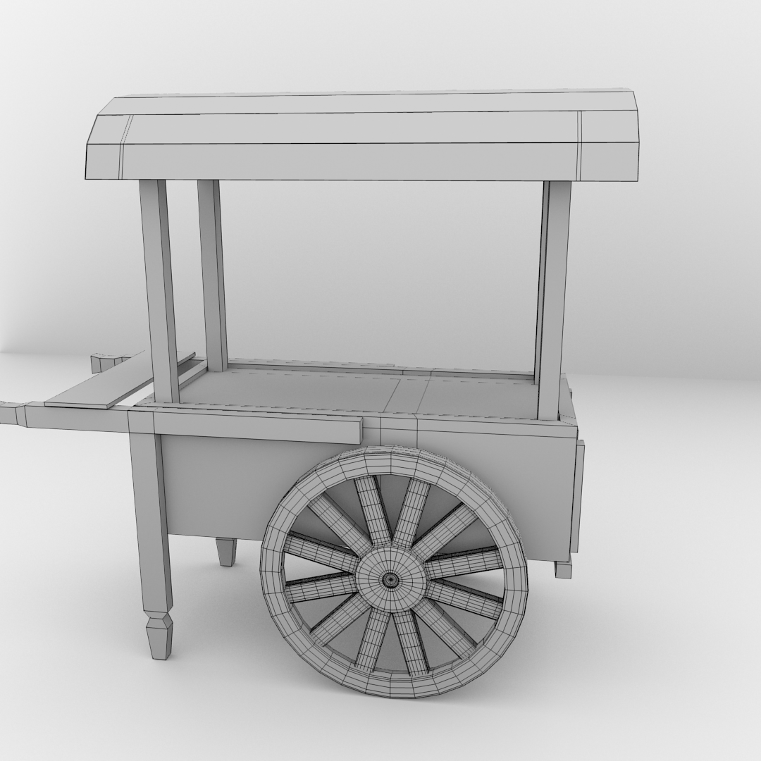 Old Food Cart 3D model_4