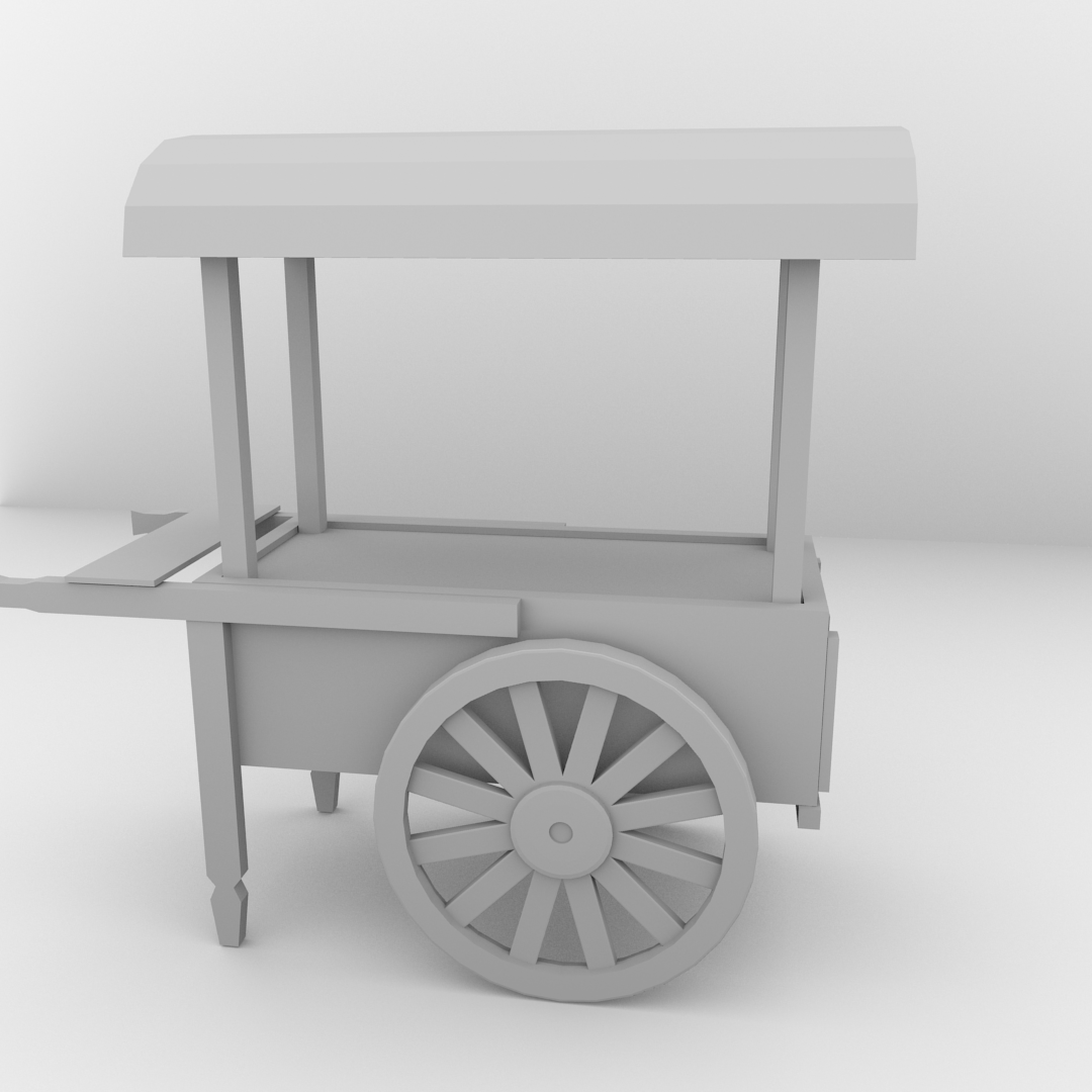 Old Food Cart 3D model_3