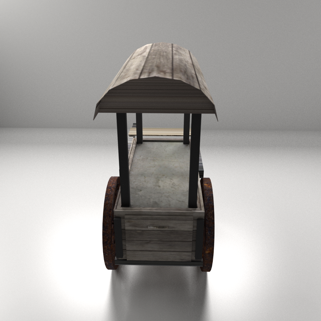 Old Food Cart 3D model_1