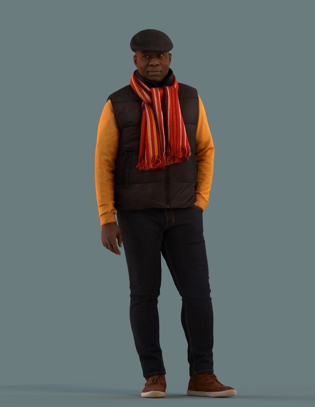 Set of 3D men standing in various poses 3D model_4