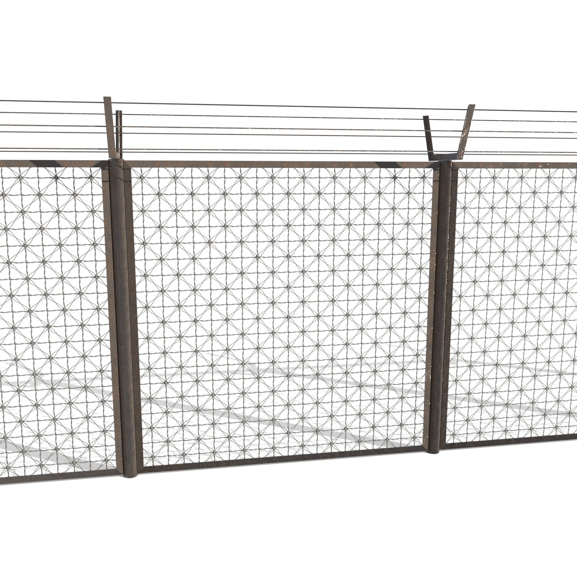 Low Poly Modular Fence 1 Low-poly 3D model_4