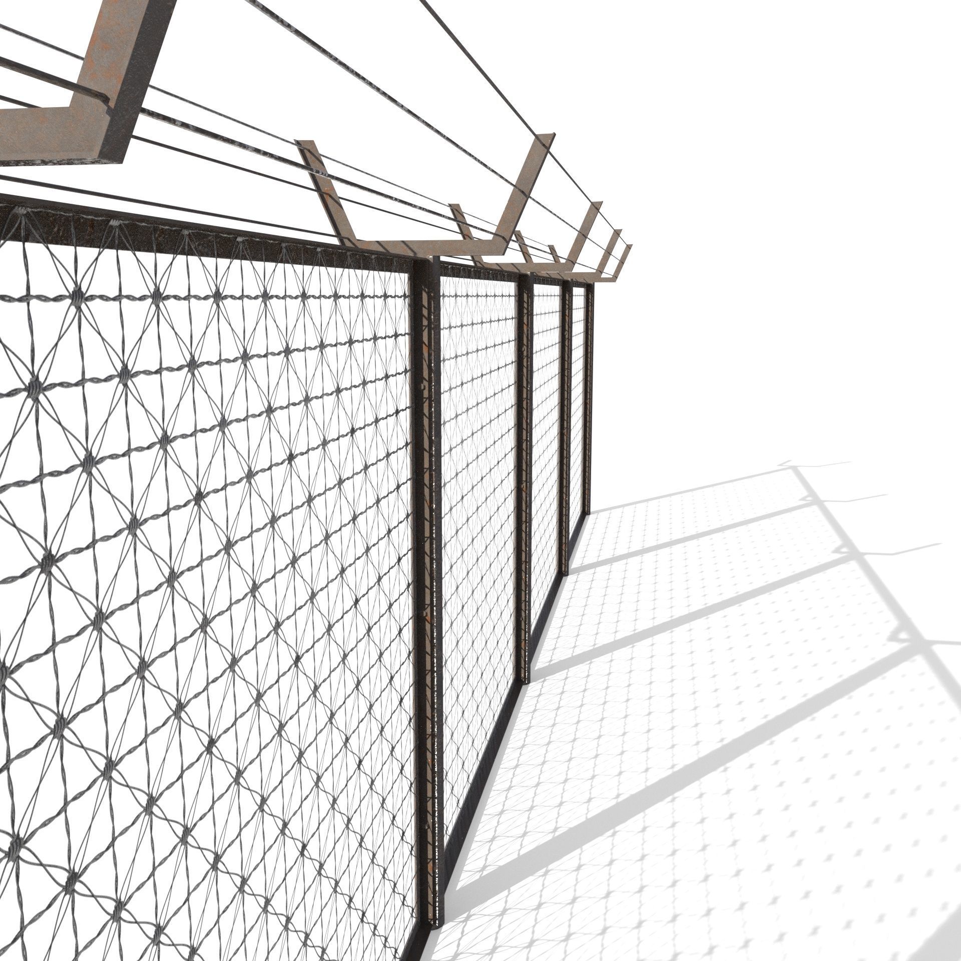 Low Poly Modular Fence 1 Low-poly 3D model_2