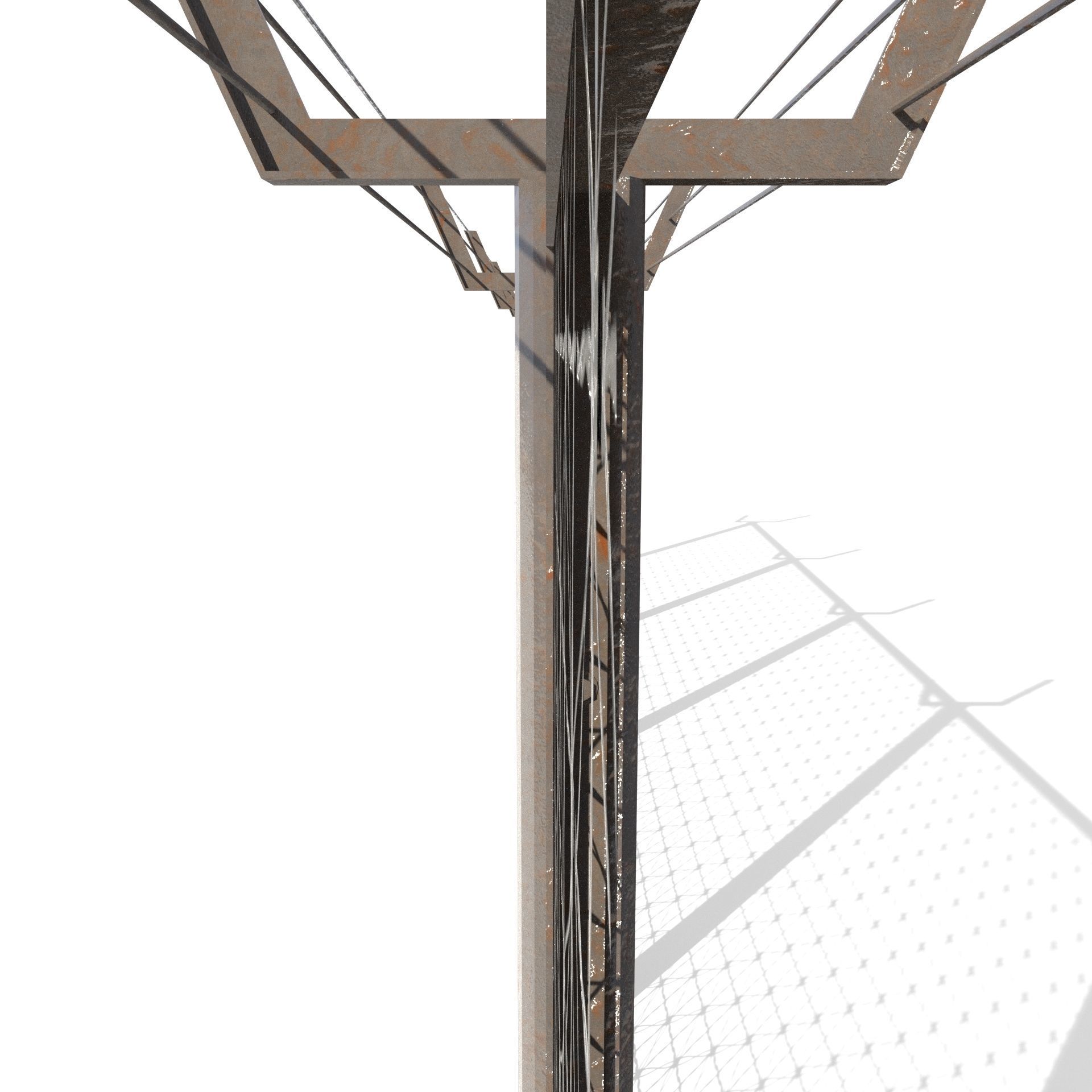 Low Poly Modular Fence 1 Low-poly 3D model_1