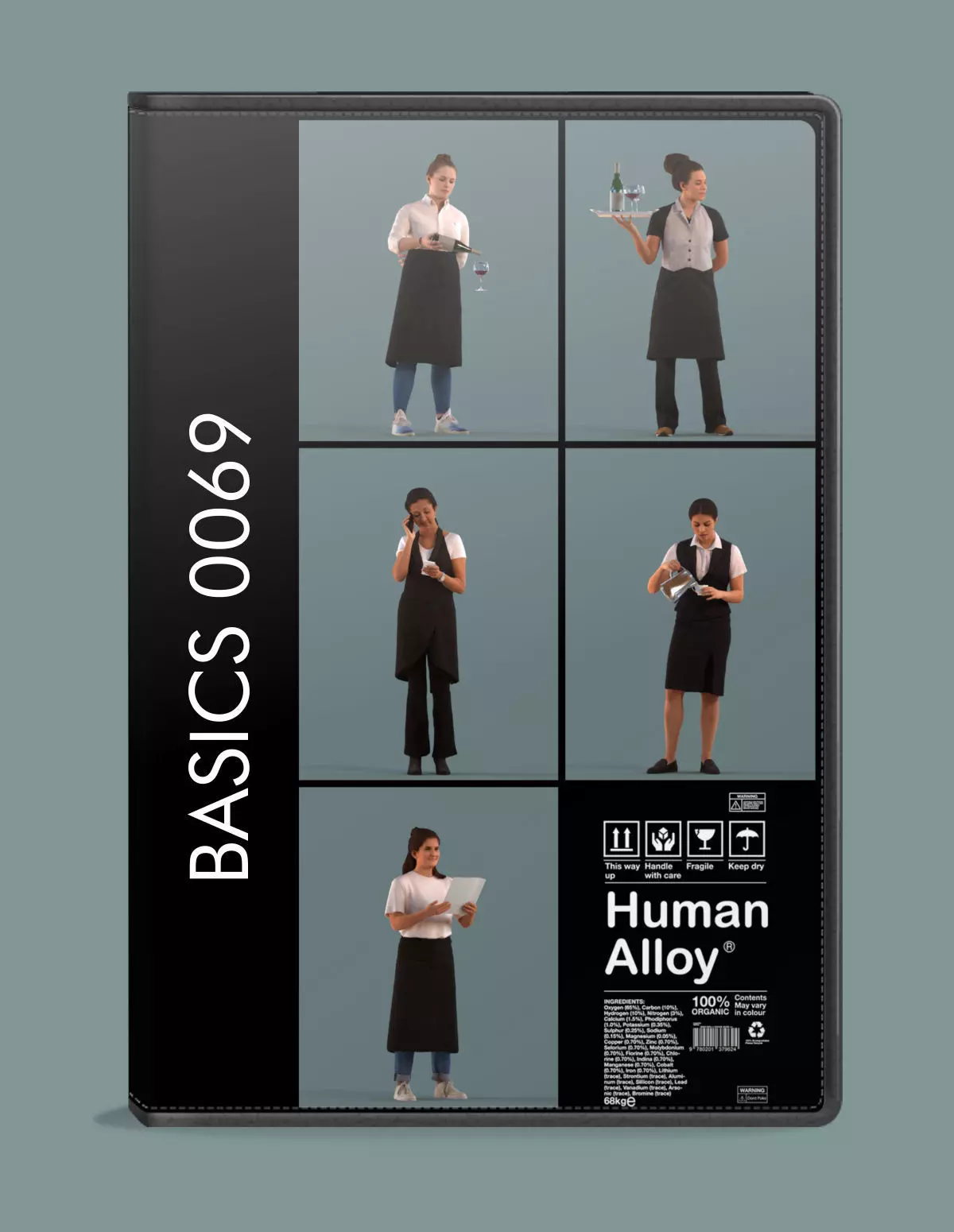 Set of 3D women waitresses 3D model