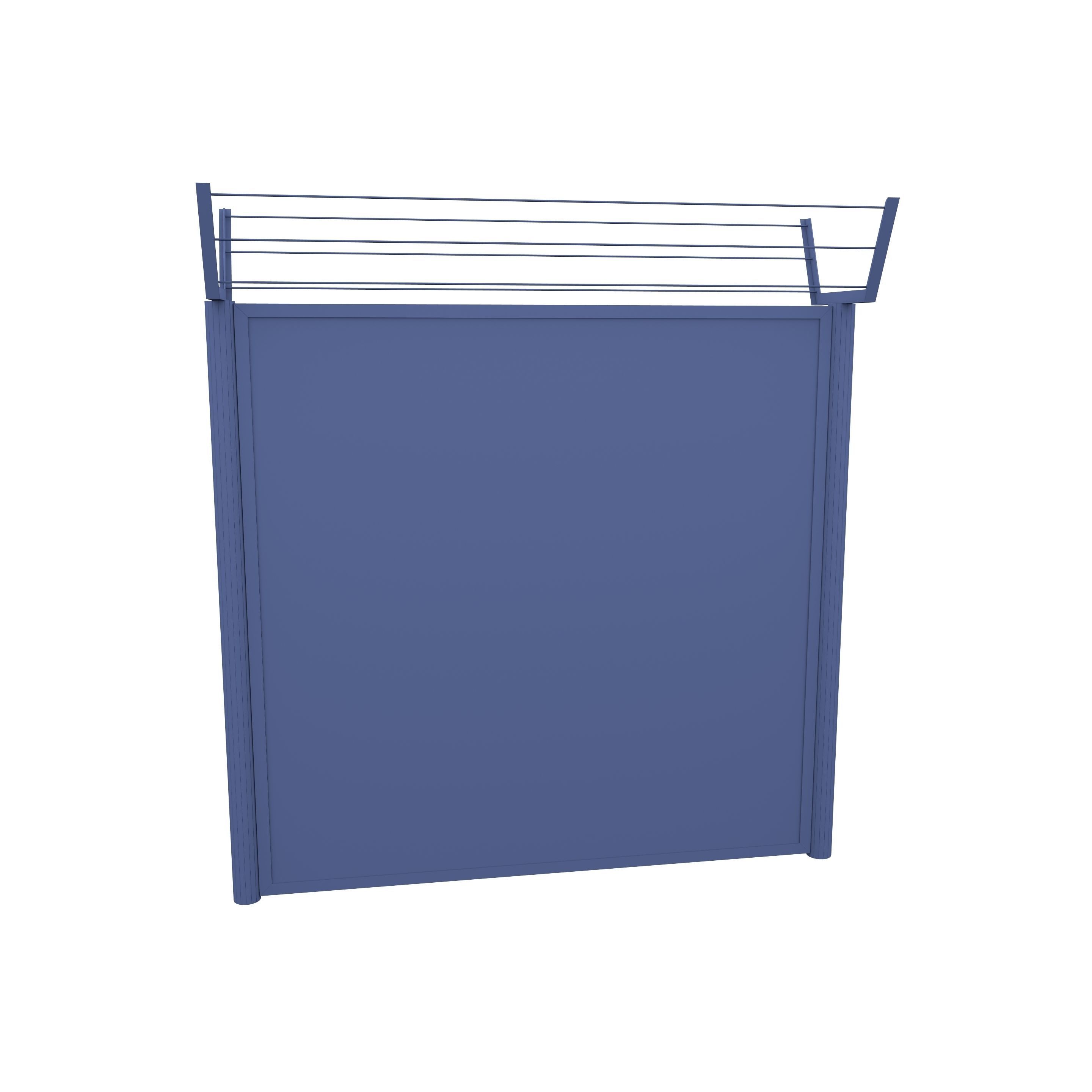 Low Poly Modular Fence 3 Low-poly 3D model_7