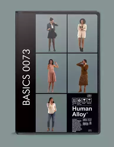Set of 3D women on the phone 3D model