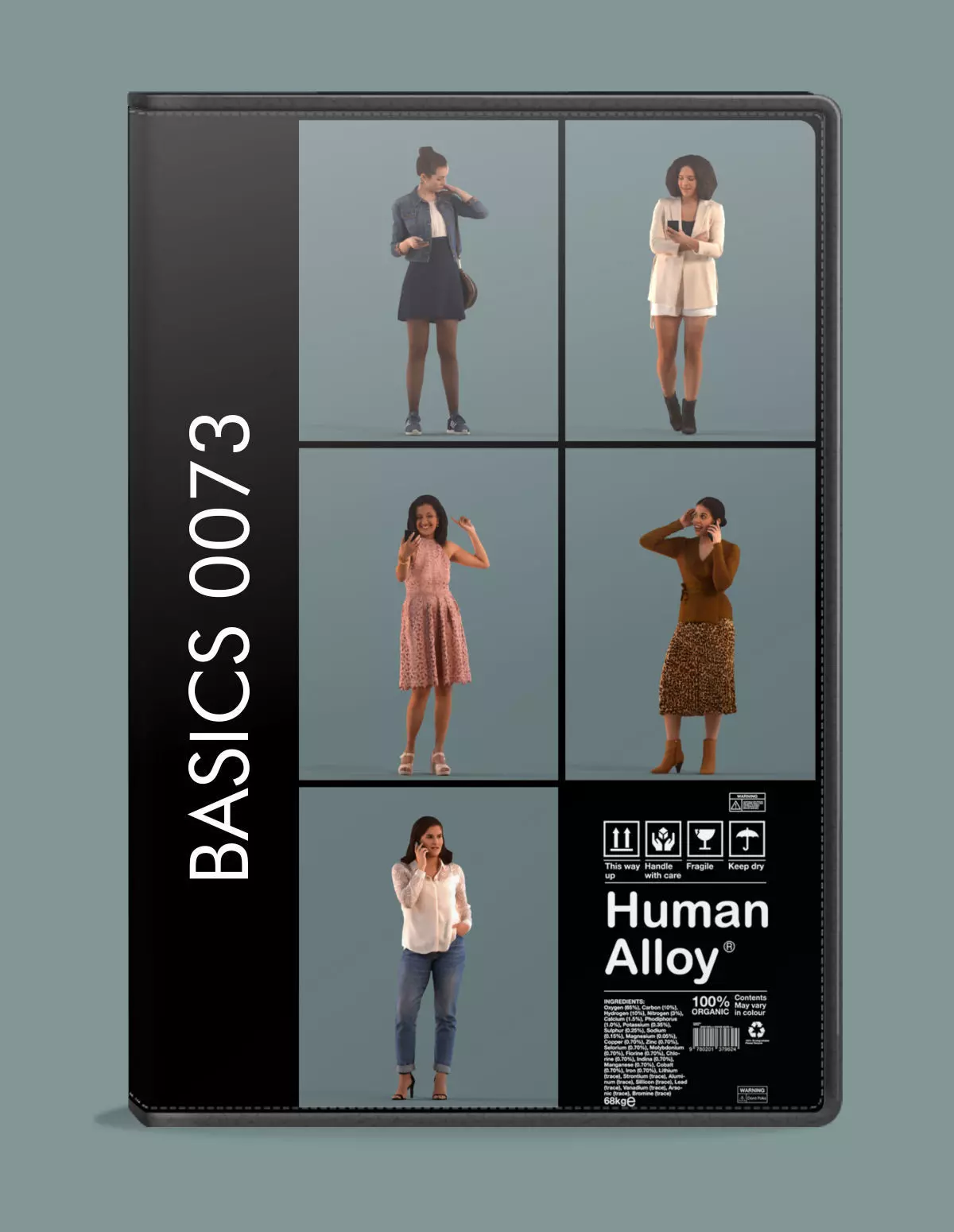 Set of 3D women on the phone 3D model_0