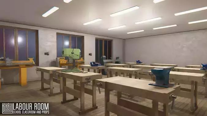 labour room - school classroom and props