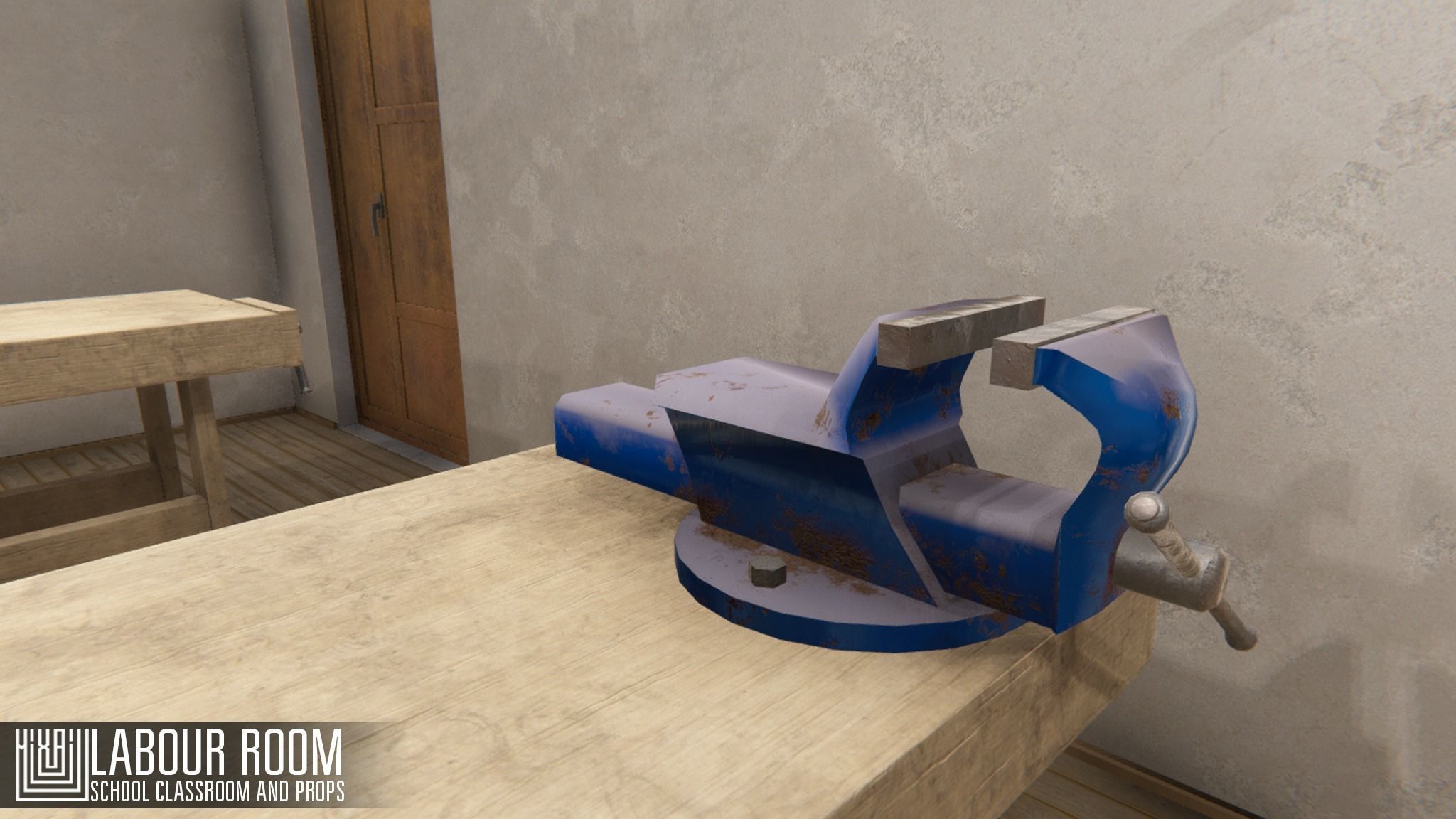 labour room - school classroom and props Low-poly 3D model_3