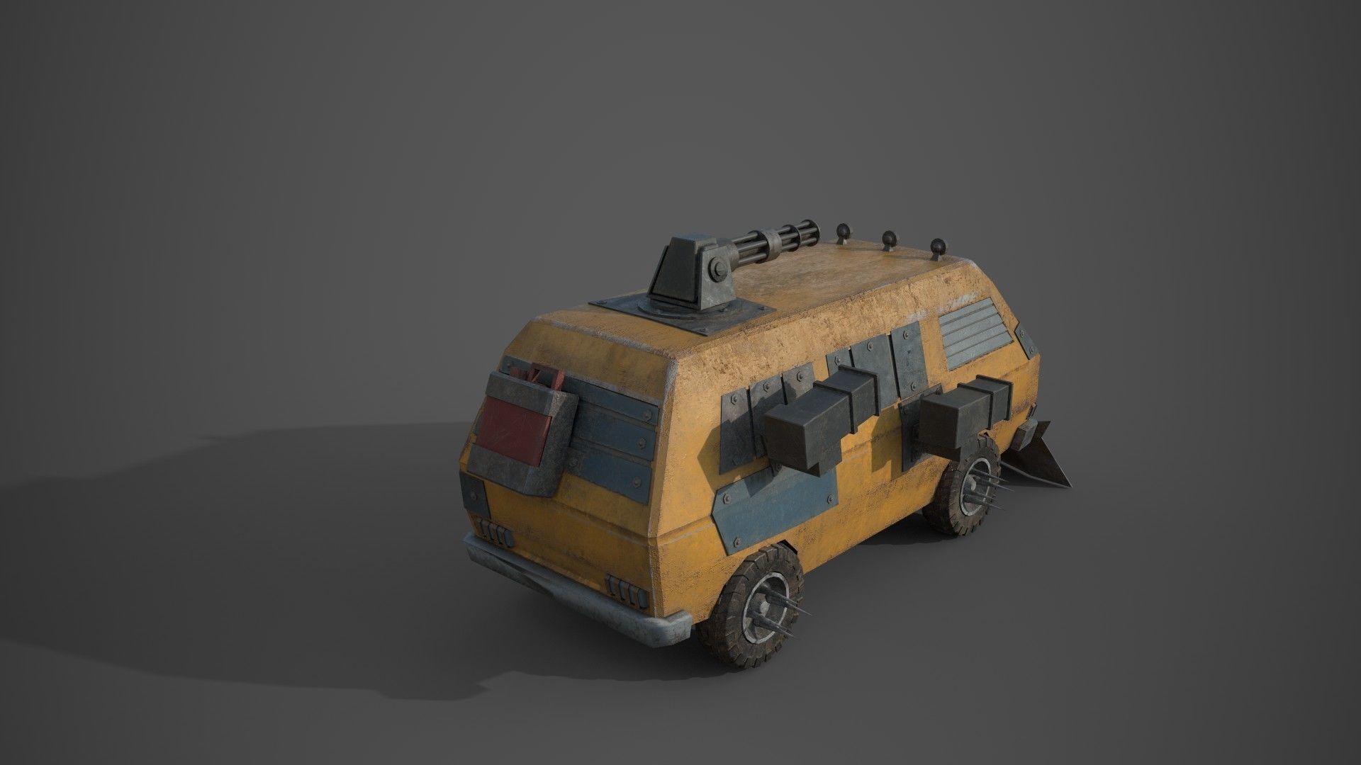 Post Apocalyptic Monster VW Bus  Low-poly 3D model_4