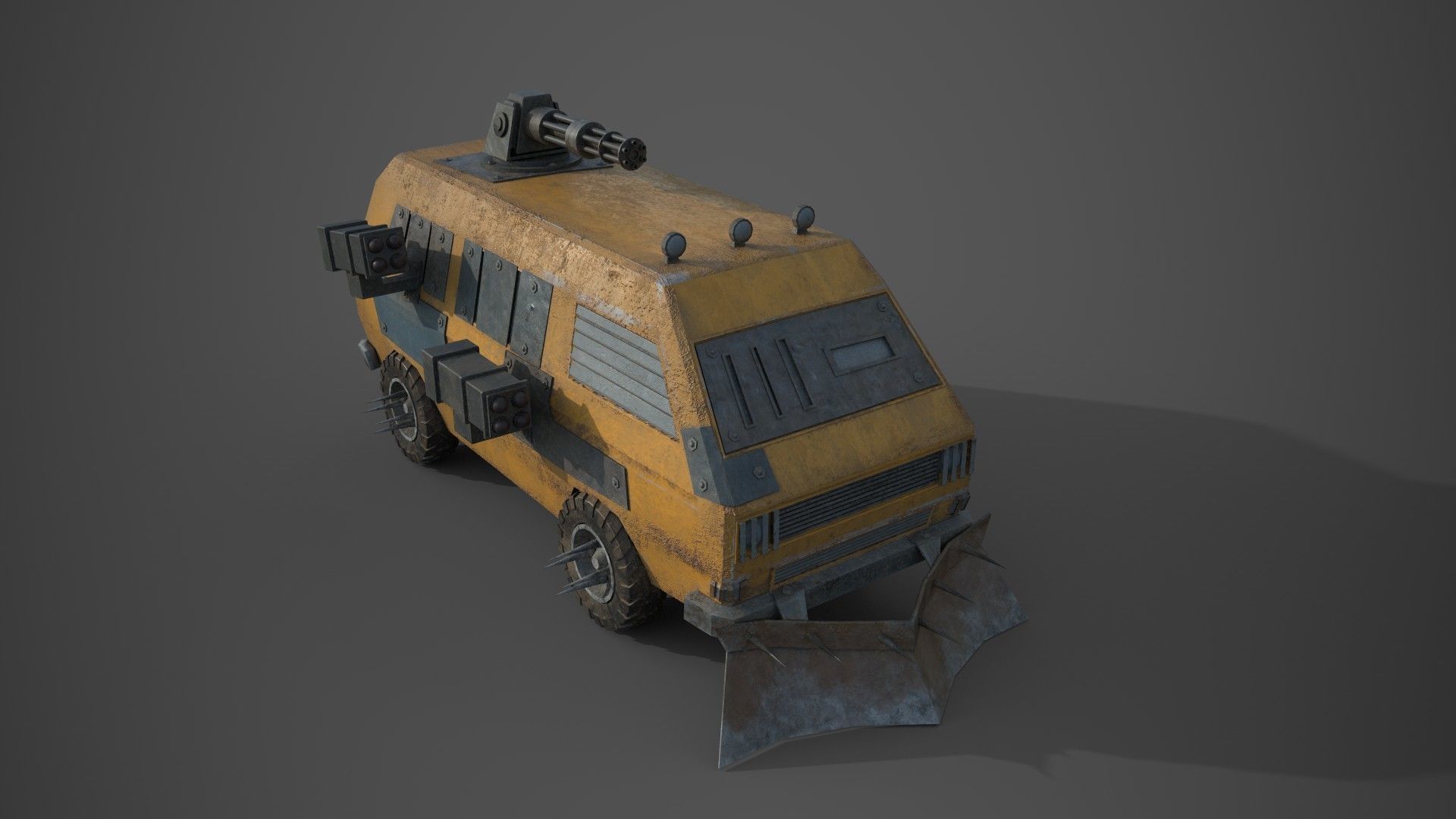 Post Apocalyptic Monster VW Bus  Low-poly 3D model_2