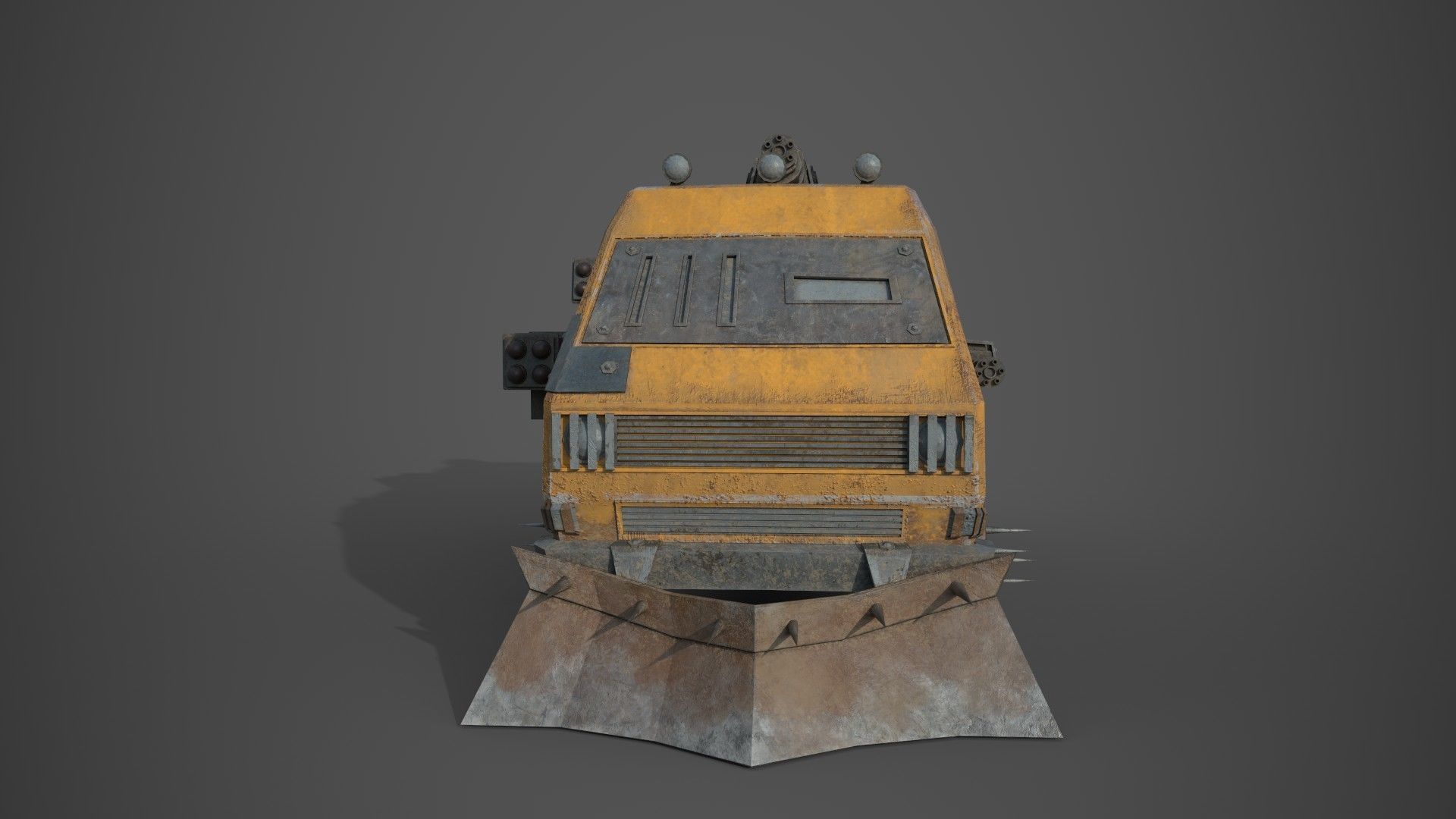 Post Apocalyptic Monster VW Bus  Low-poly 3D model_6