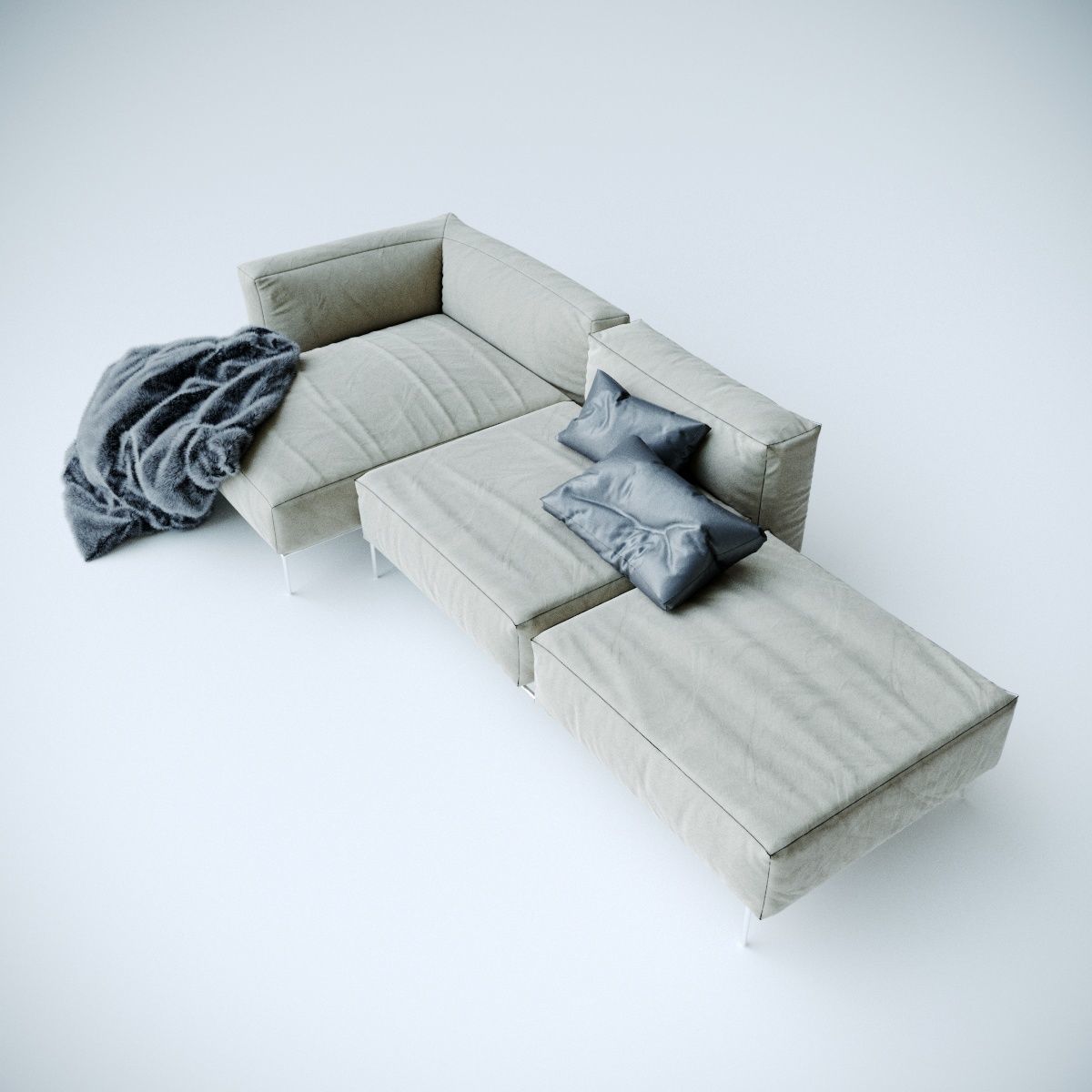 Frank sofa by Antonio Citterio 3D model_2