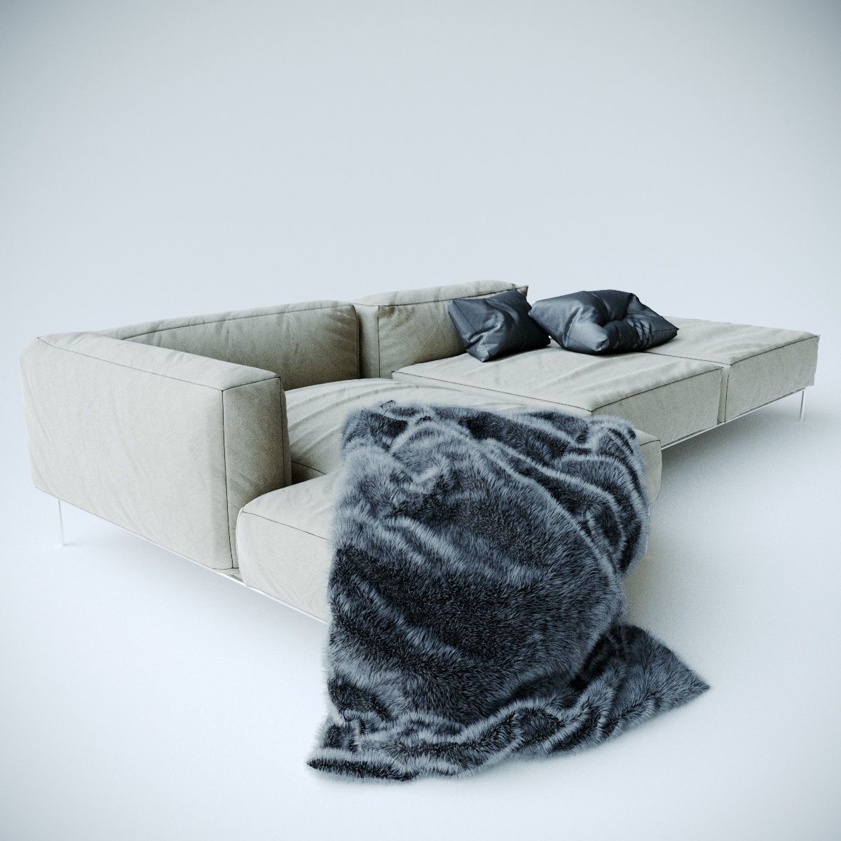 Frank sofa by Antonio Citterio 3D model_6