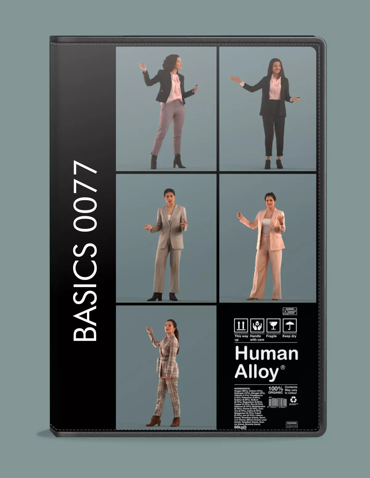 Set of 3D women presenting a project 3D model_0