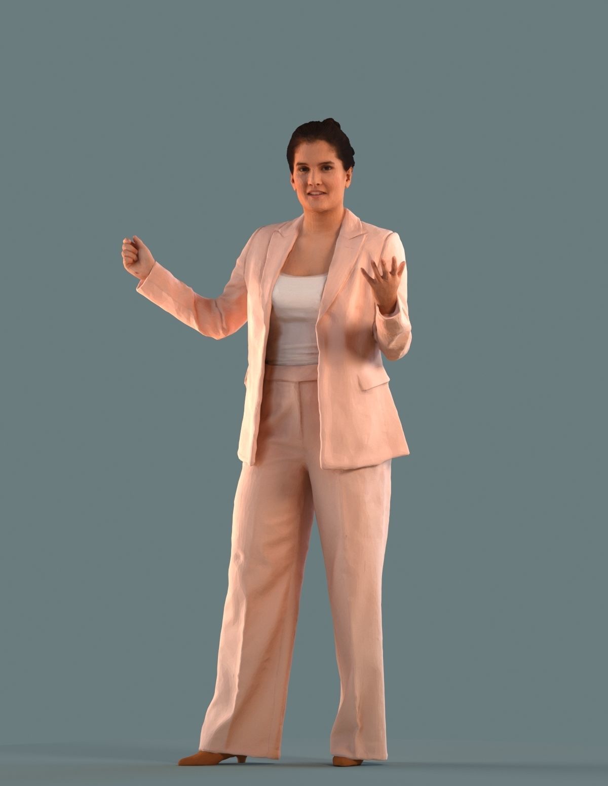 Set of 3D women presenting a project 3D model_4