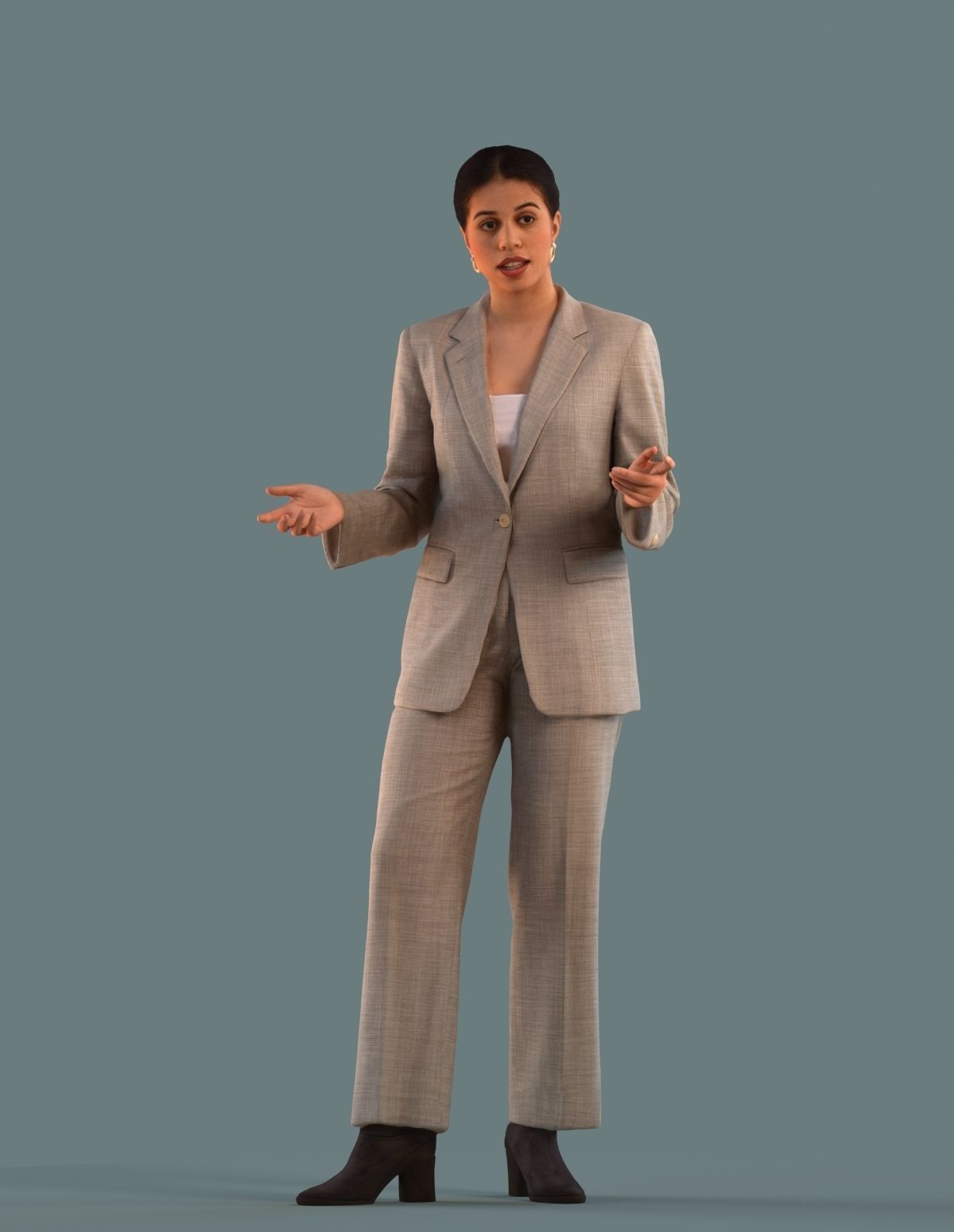 Set of 3D women presenting a project 3D model_3