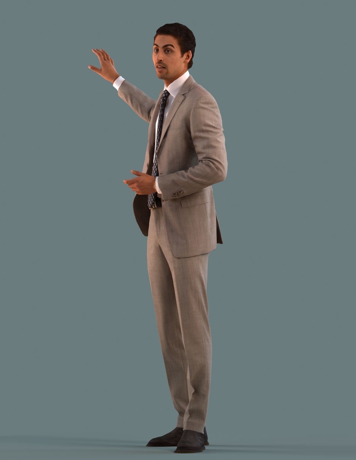 Set of 3D men presenting a project 3D model_4