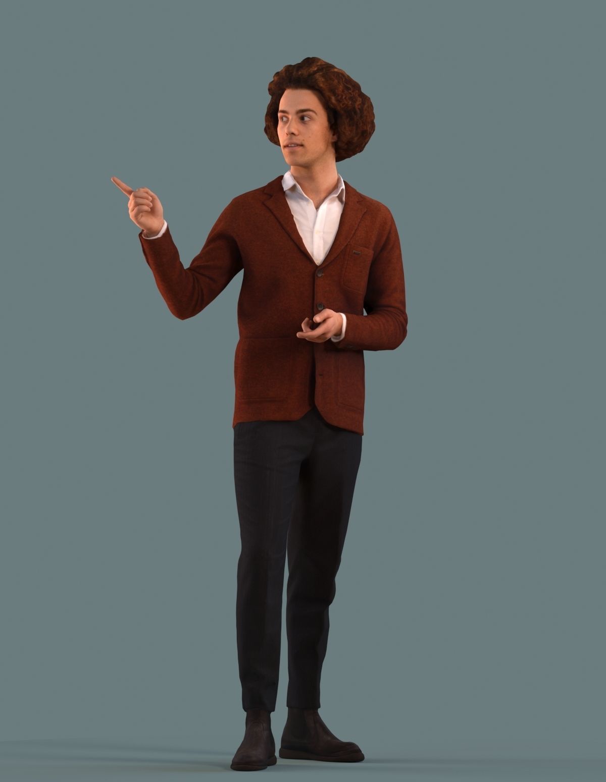 Set of 3D men presenting a project 3D model_2