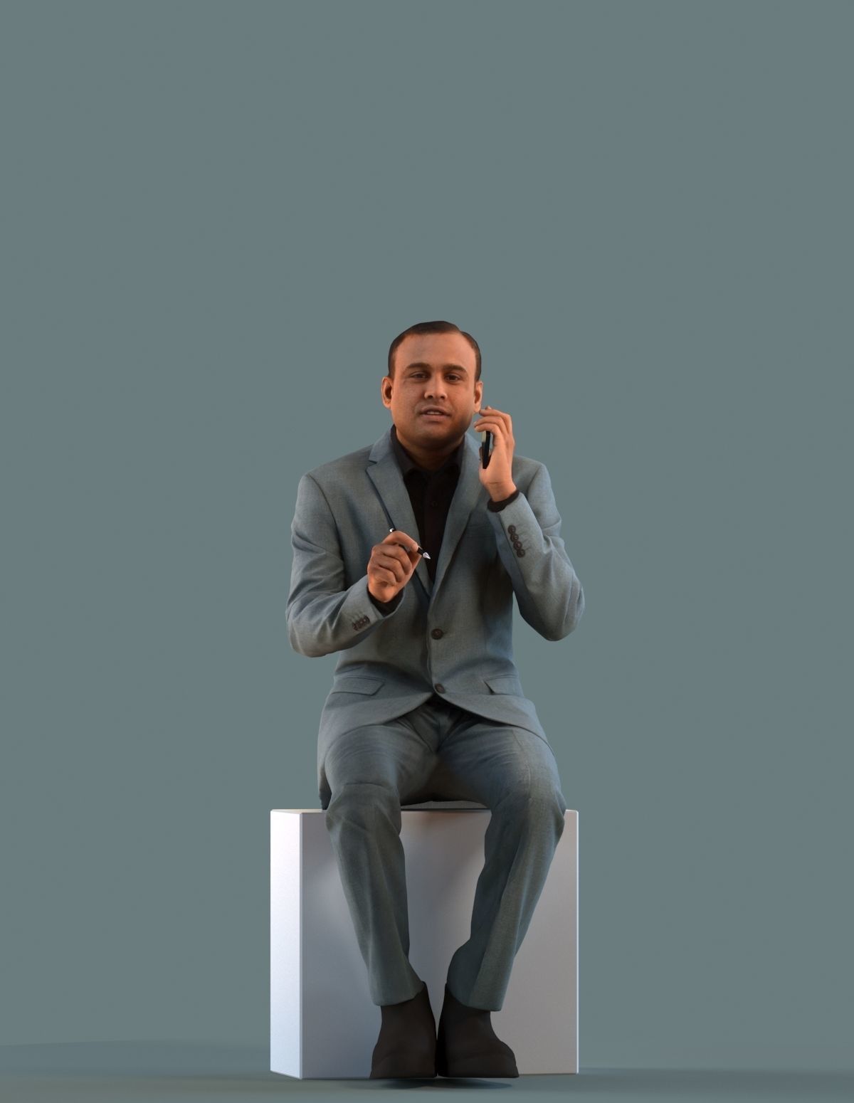 Set of 3D men presenting a project 3D model_5