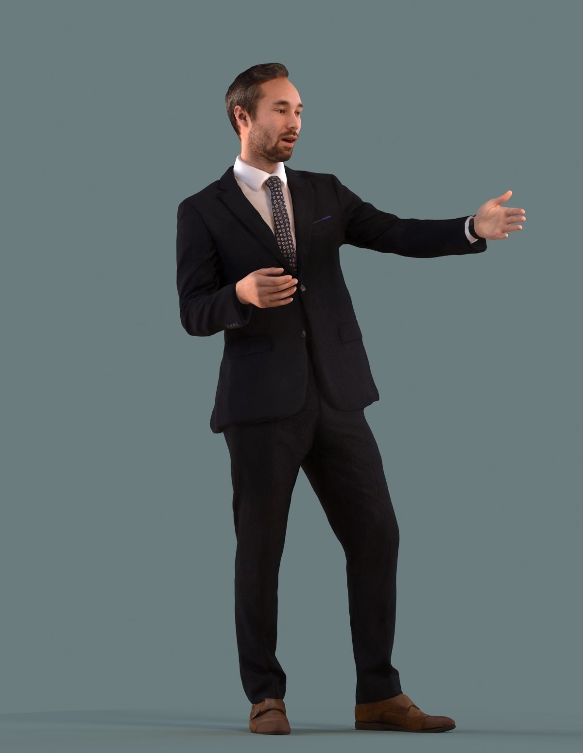 Set of 3D men presenting a project 3D model_6