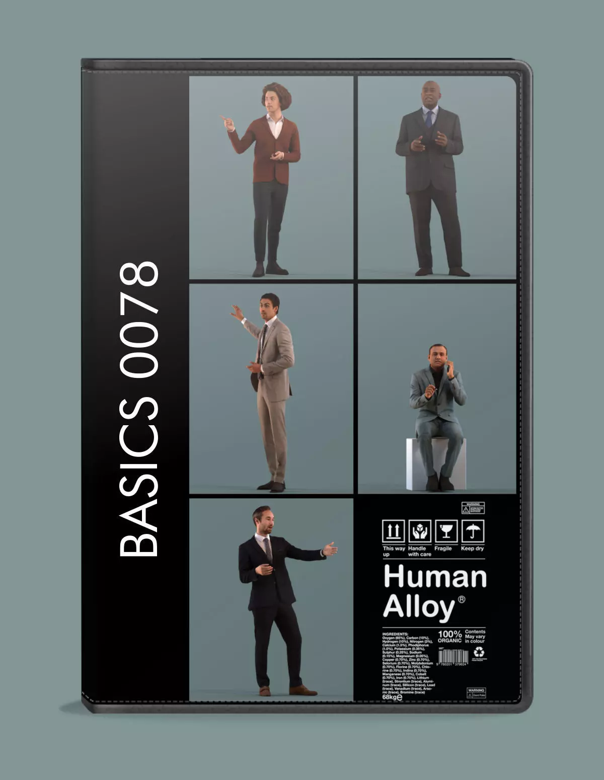 Set of 3D men presenting a project 3D model_0