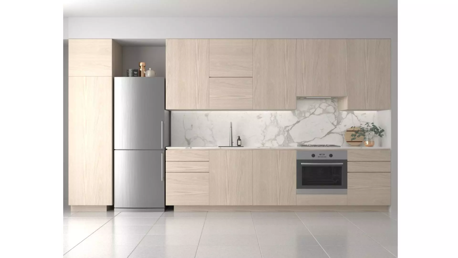 Kitchen A - Simple Apartment Low-poly 3D model_0