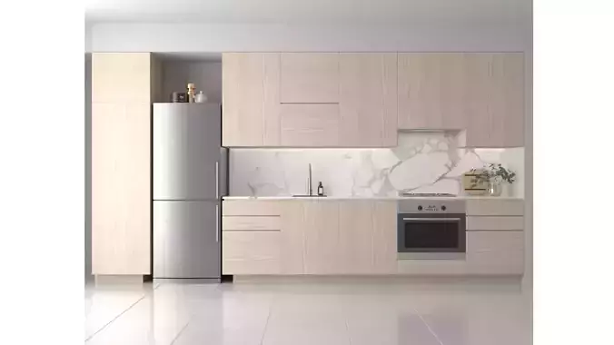 Kitchen A  - Simple Apartment Low-poly 3D model