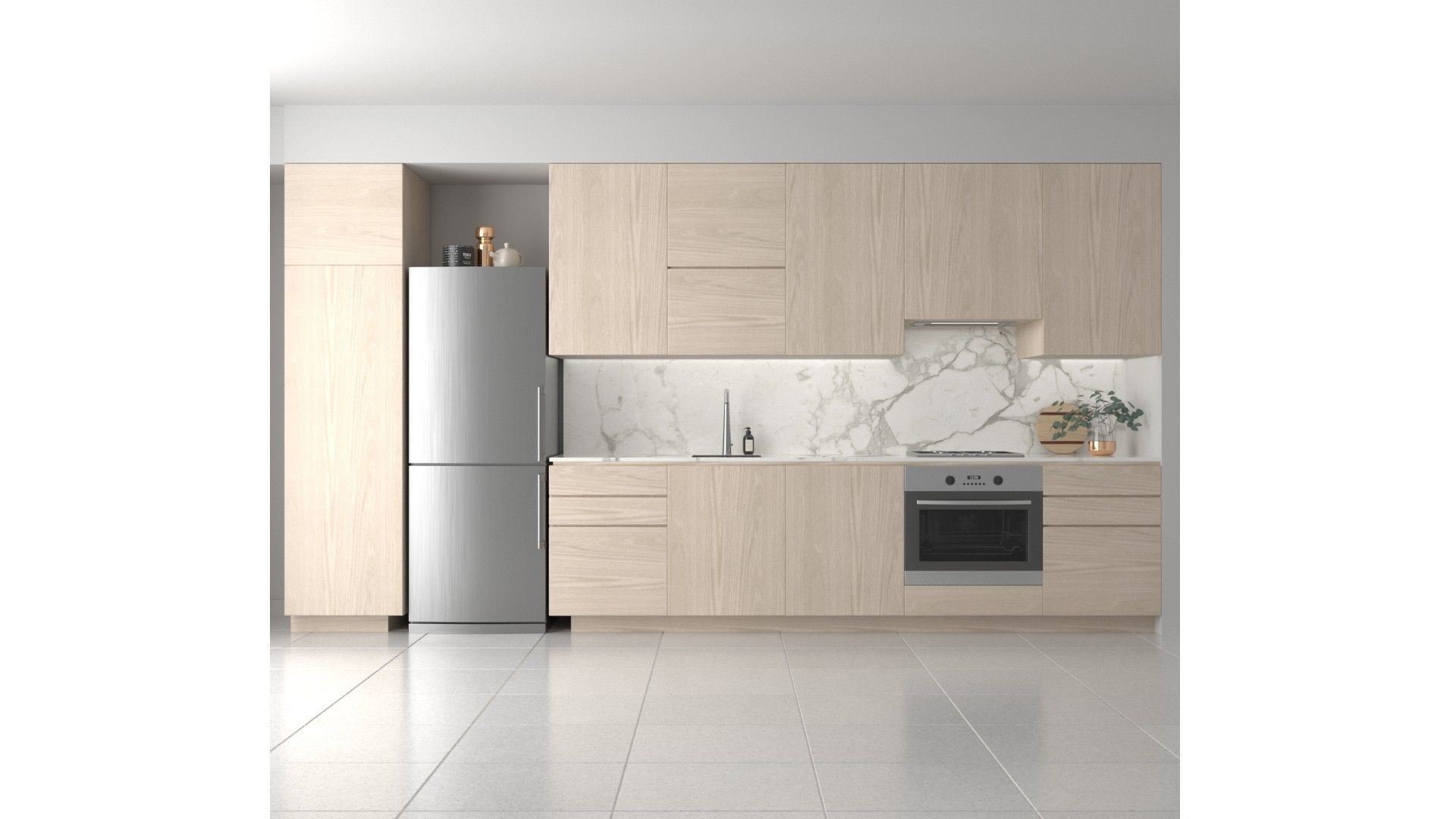 Kitchen A - Simple Apartment Low-poly 3D model_1