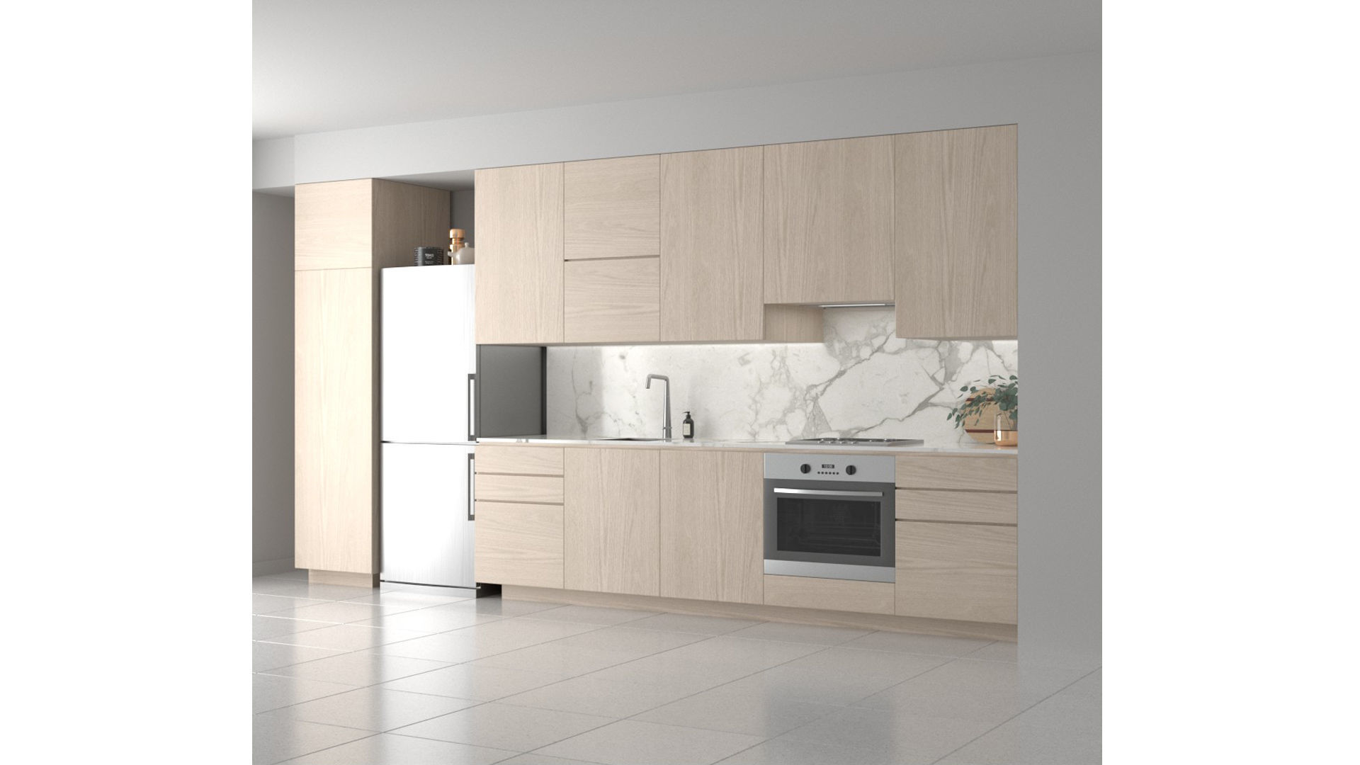 Kitchen A - Simple Apartment Low-poly 3D model_2