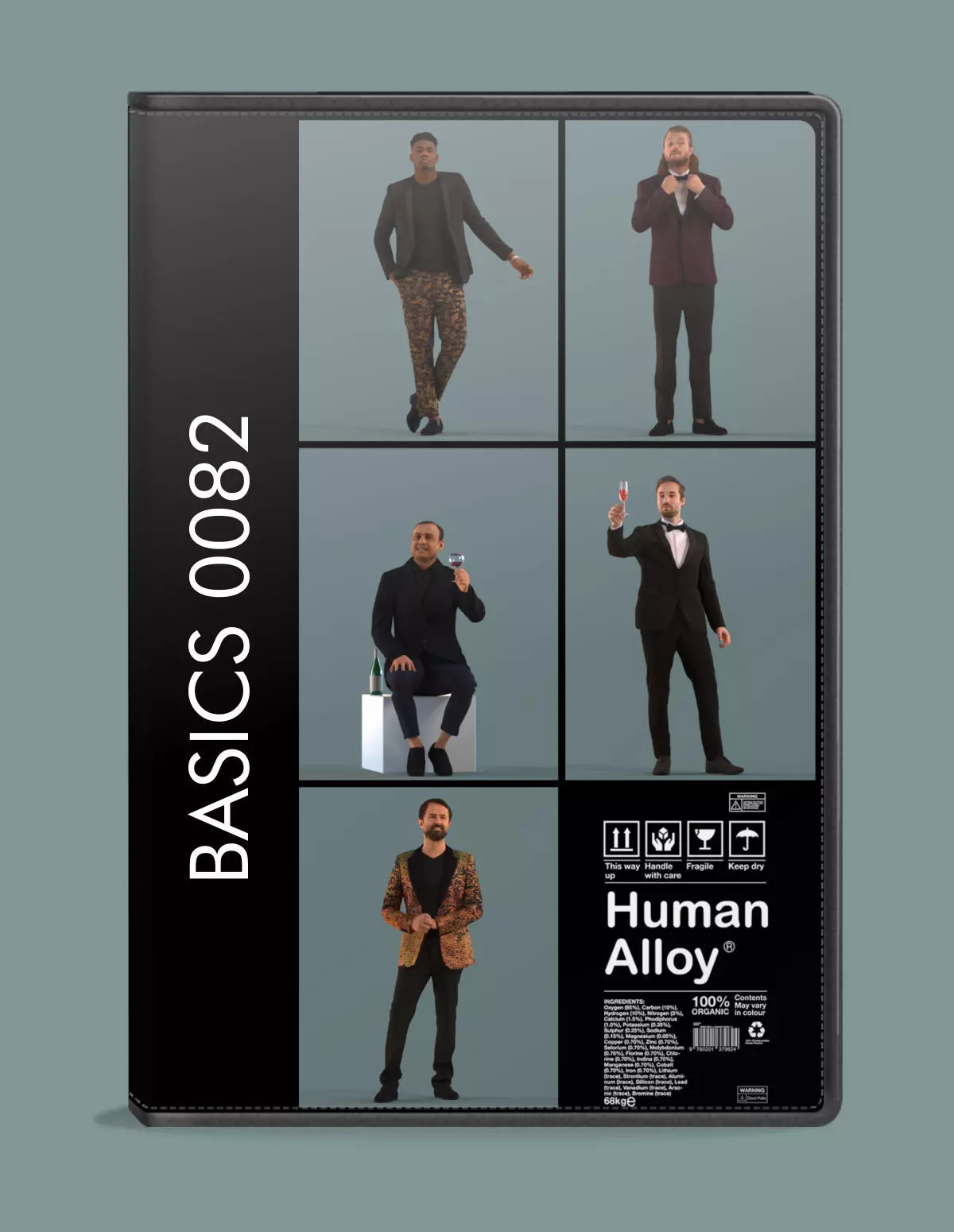 Set of 3D men in a gala and restaurant 3D model_0