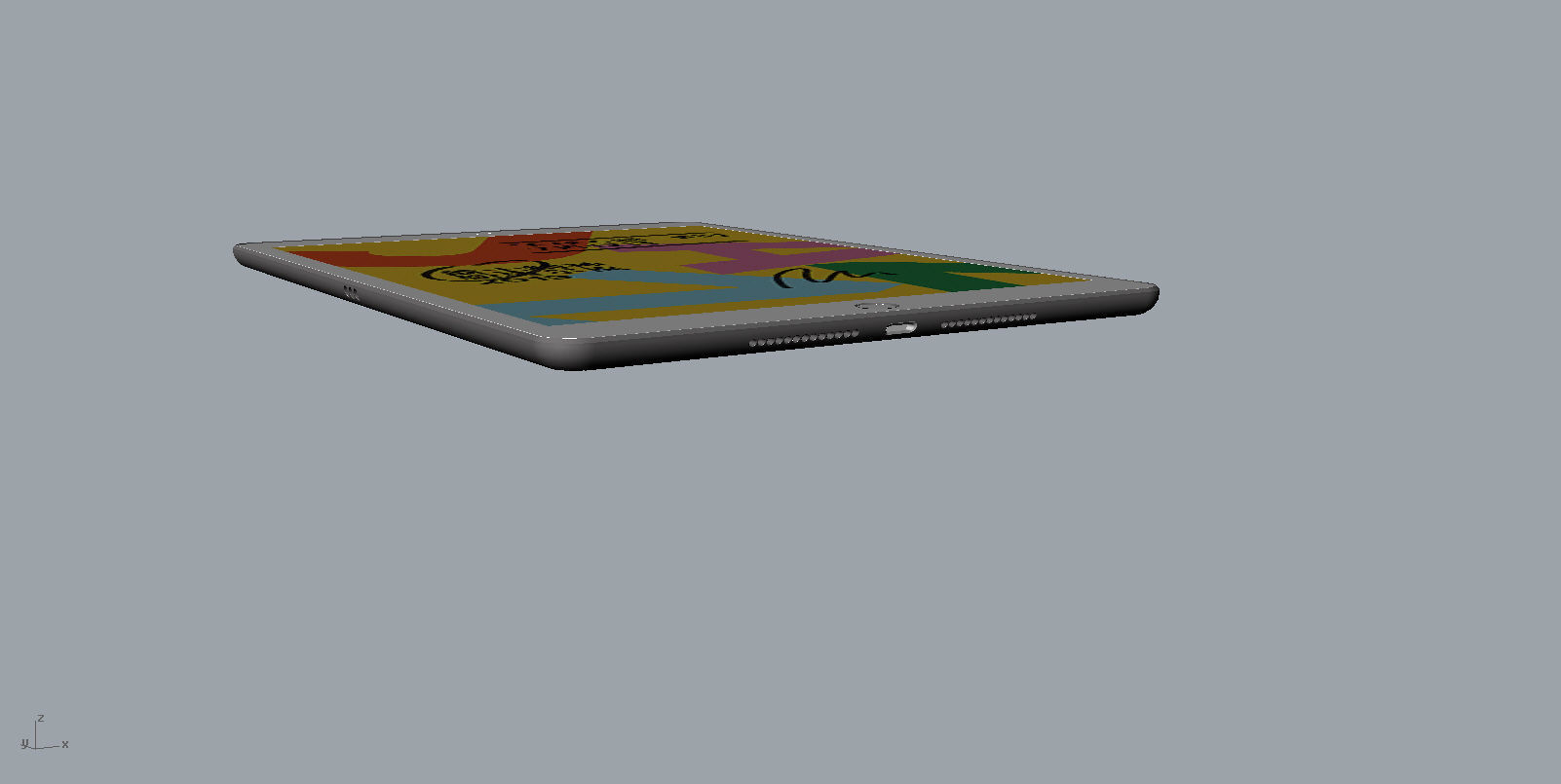 Realistic apple new ipad space gray  3D model 3D print model_41