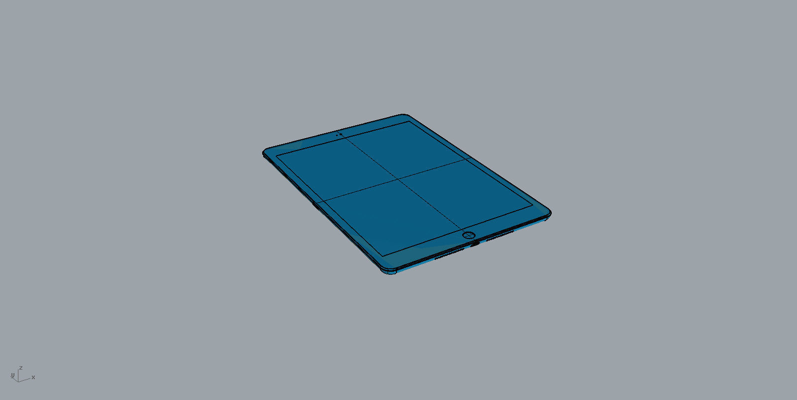 Realistic apple new ipad space gray  3D model 3D print model_14