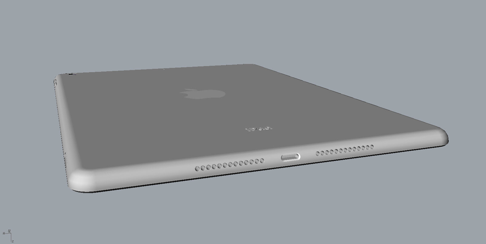 Realistic apple new ipad space gray  3D model 3D print model_21