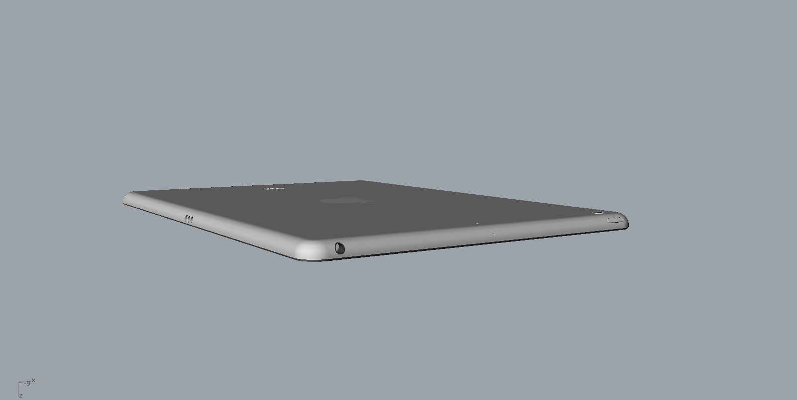 Realistic apple new ipad space gray  3D model 3D print model_22