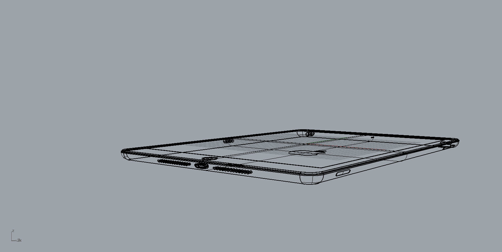 Realistic apple new ipad space gray  3D model 3D print model_33