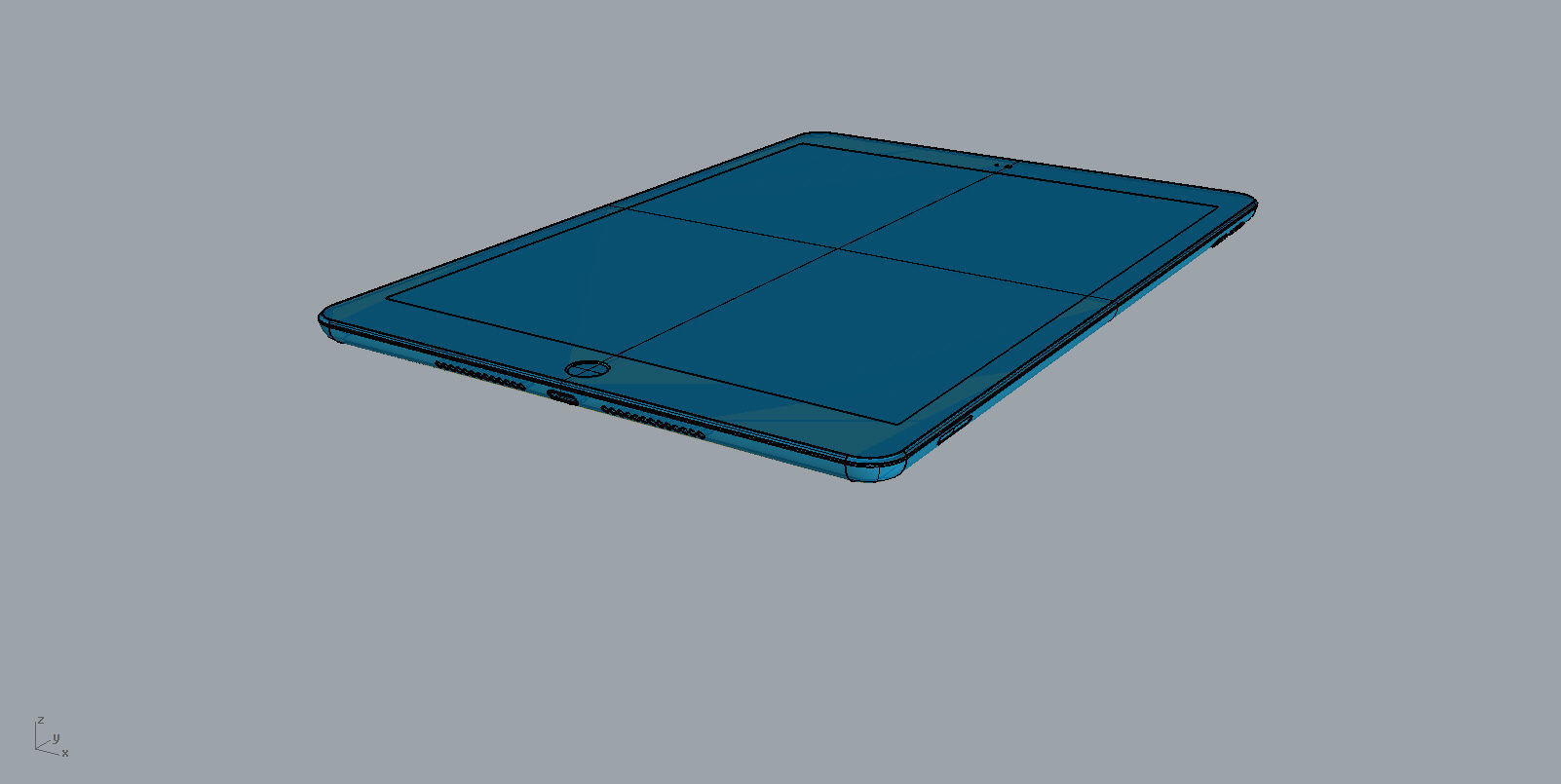 Realistic apple new ipad space gray  3D model 3D print model_39