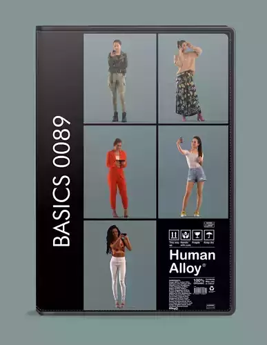 Set of 3D women on the phone 3D model