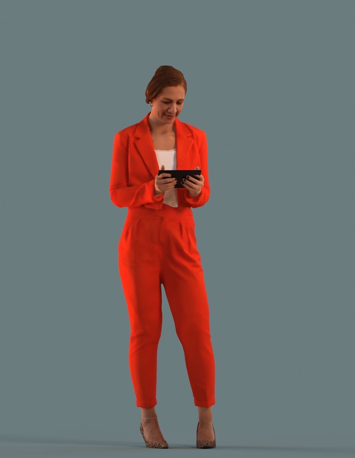 Set of 3D women on the phone 3D model_4