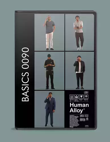 Set of 3D men on the phone 
