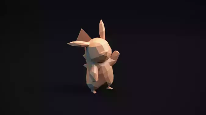 Pikachu origami pokemon 3D print model