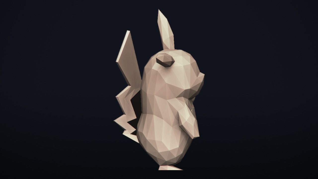 Pikachu origami pokemon 3D print model_4