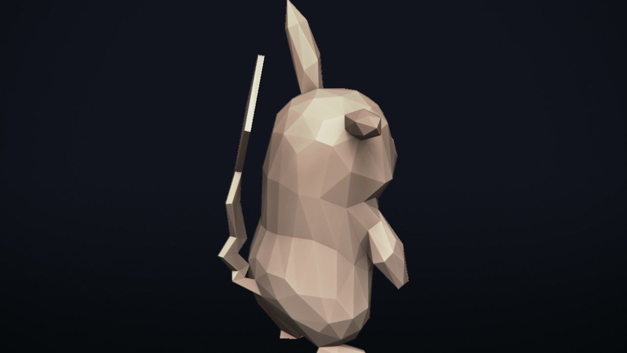 Pikachu origami pokemon 3D print model_11
