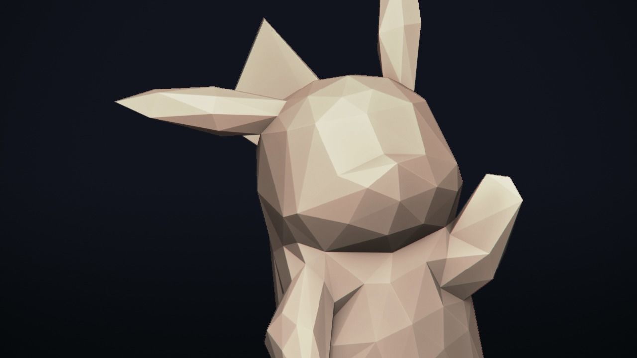 Pikachu origami pokemon 3D print model_13