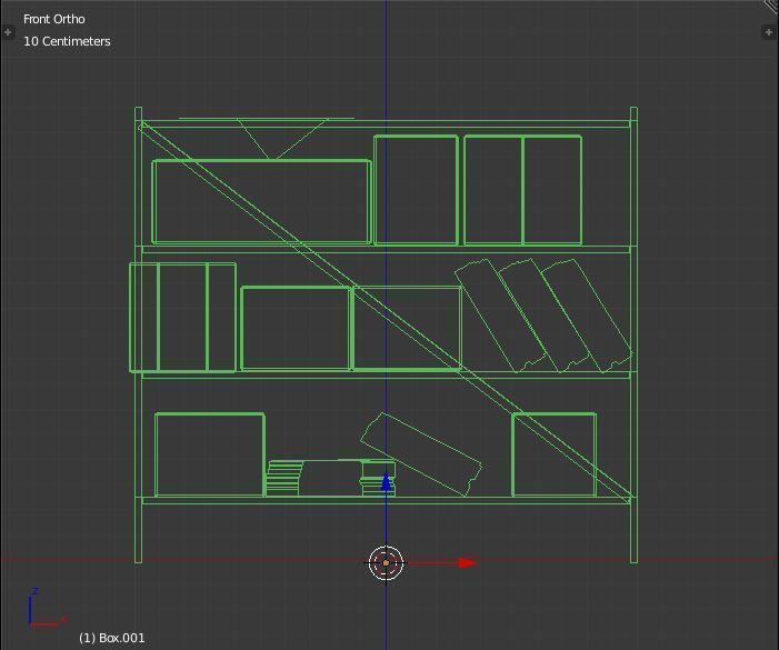 Shelf shelving box and boxes for storage warehouse environments Low-poly 3D model_10