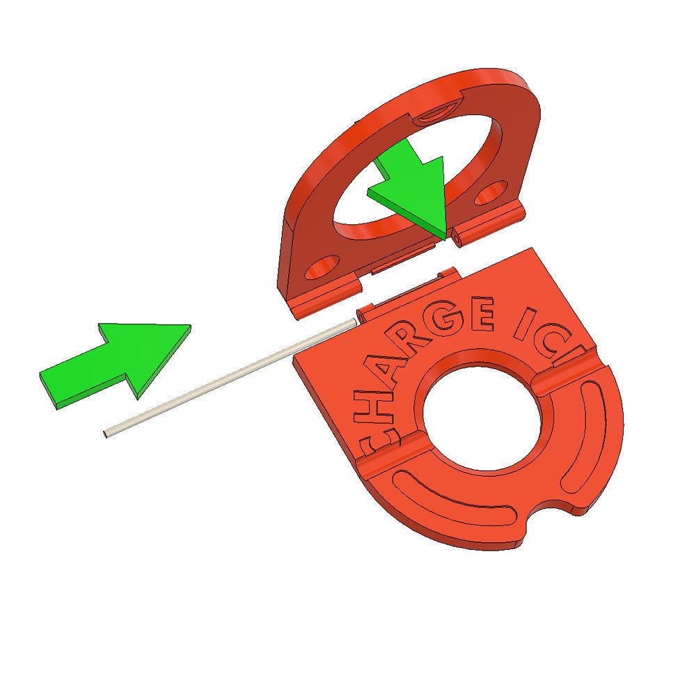 Folding iphone charger holder for plug 3D print model_7