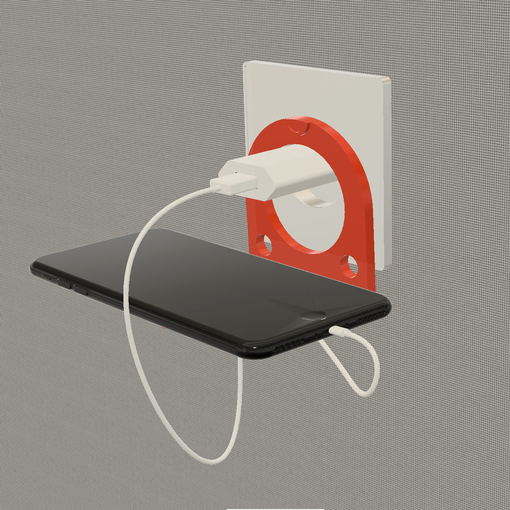 Folding iphone charger holder for plug 3D print model_5