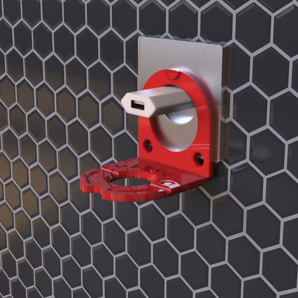 Folding iphone charger holder for plug 3D print model_1