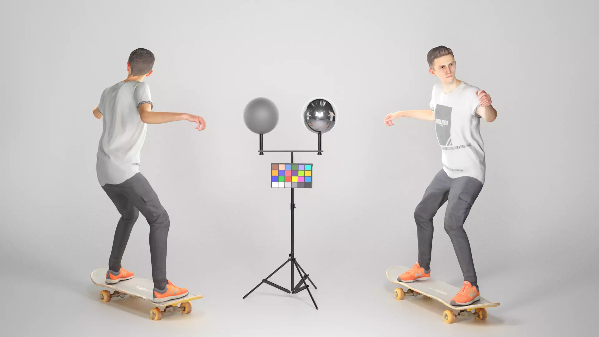 Animated man riding on a skateboard 35 Low-poly 3D model_0